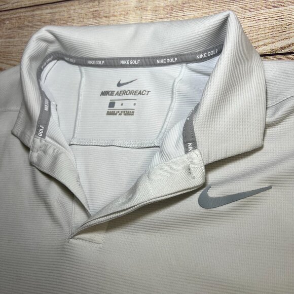 Nike AeroReact Golf Polo Shirt Mens Large grey Dri-FIT Performance Preowned - Picture 10 of 11